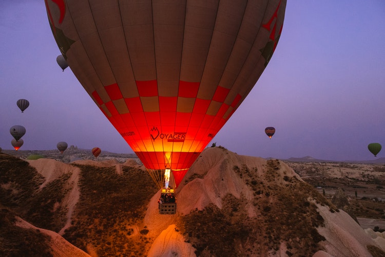 Hot air balloons over Cappadocia, Turkey