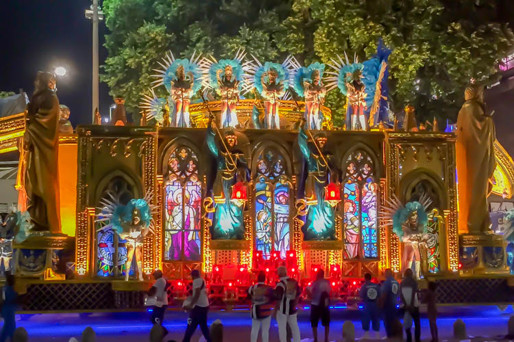 Samba school preparing to enter the Sambodromo, Rio de Janerio