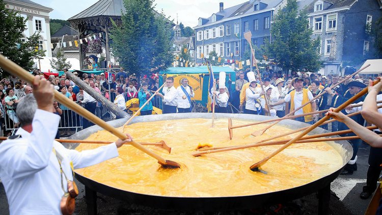 Huge omlette Easter tradition in France