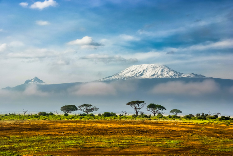 Kilimanjaro Mount seen from Amboseli National Park
